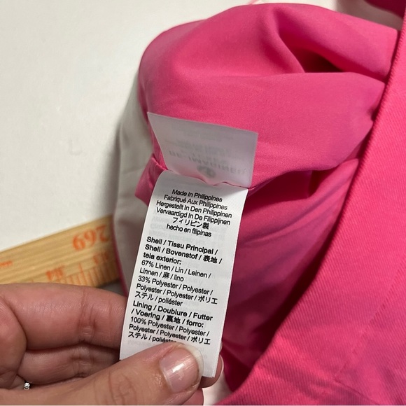 J. Crew Kate Straight Leg Linen Blend Pants Pink Size 4 C - Picture 5 of 8